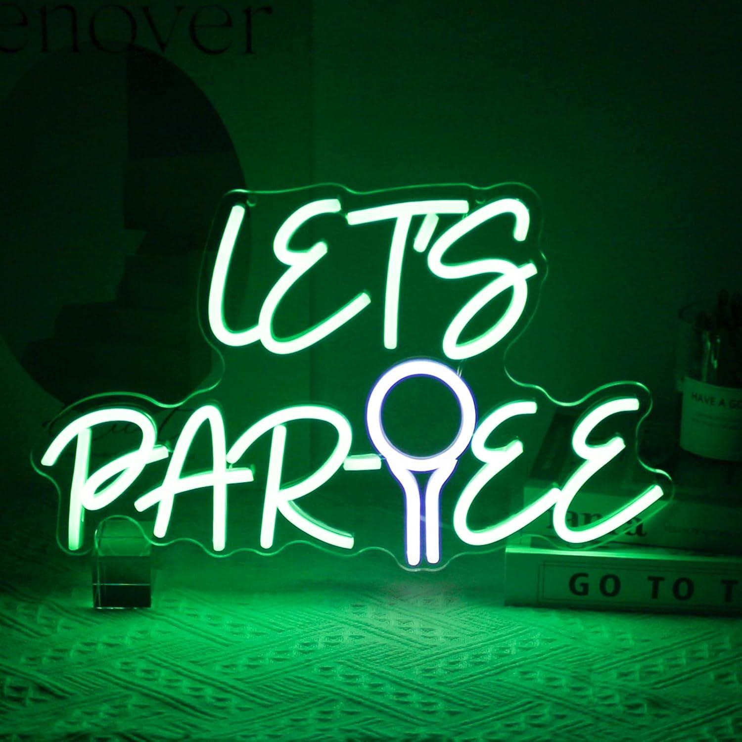 Led Lighting Wall Decor - Let's Par Tee Neon Sign Golf