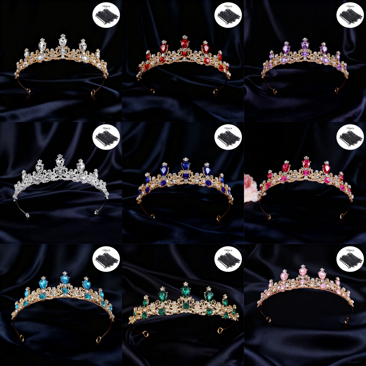 Elegant Decor & Lighting Llc - Bridal Tiara Vintage Scroll Rhinestone Queen