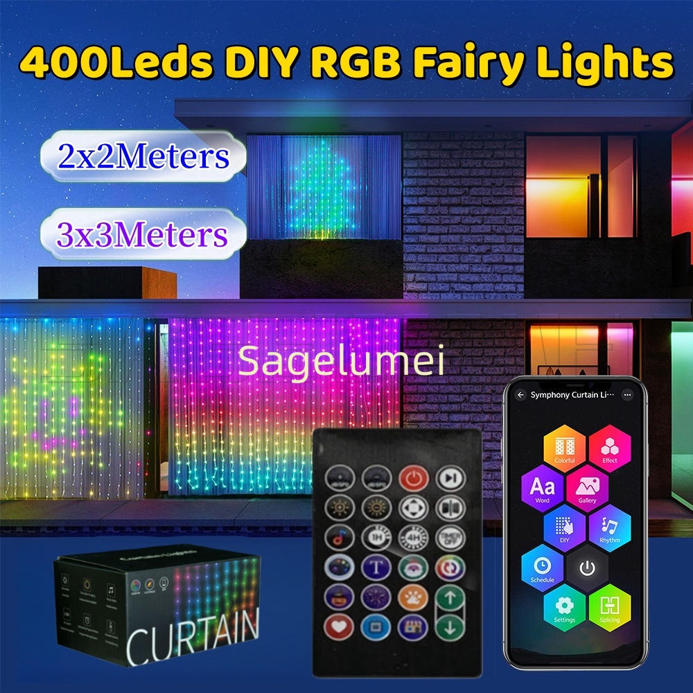 Fairy Light Curtain - 400LED String Lights Smart Curtain RGBIC