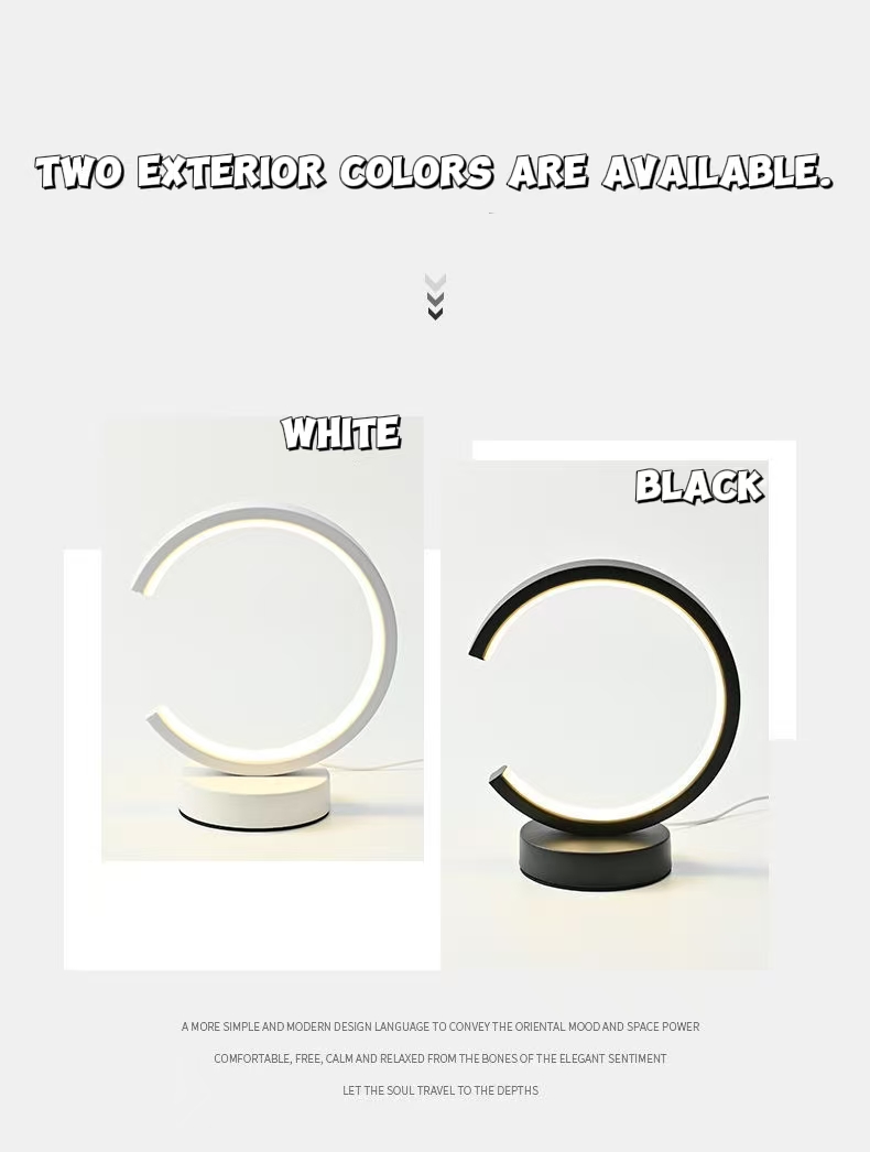 Room Lighting Bedroom Decor - 20CM LED Simple Circular Ring Table