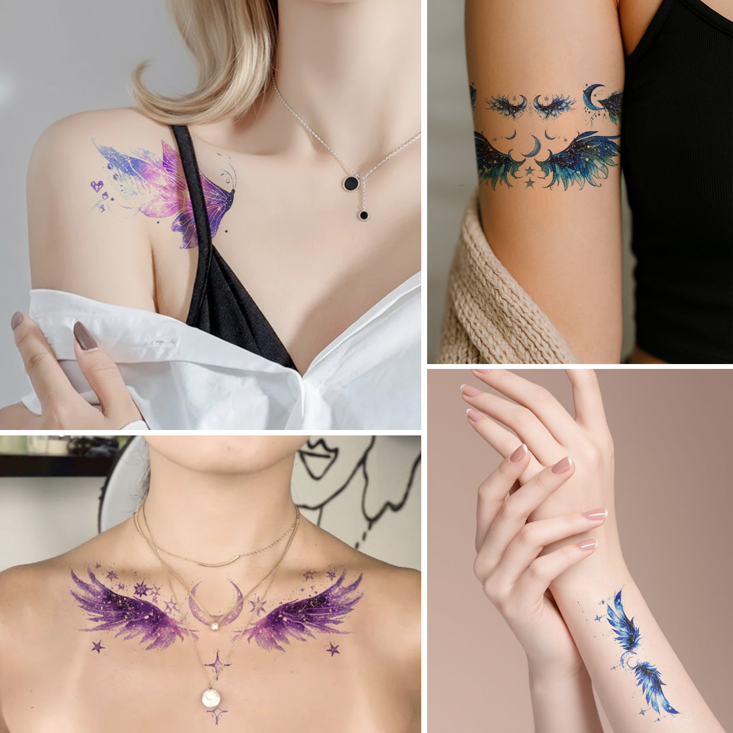 Elegant Decor & Lighting Llc - Glitter Angel Face Stickers Colorful Waterproof