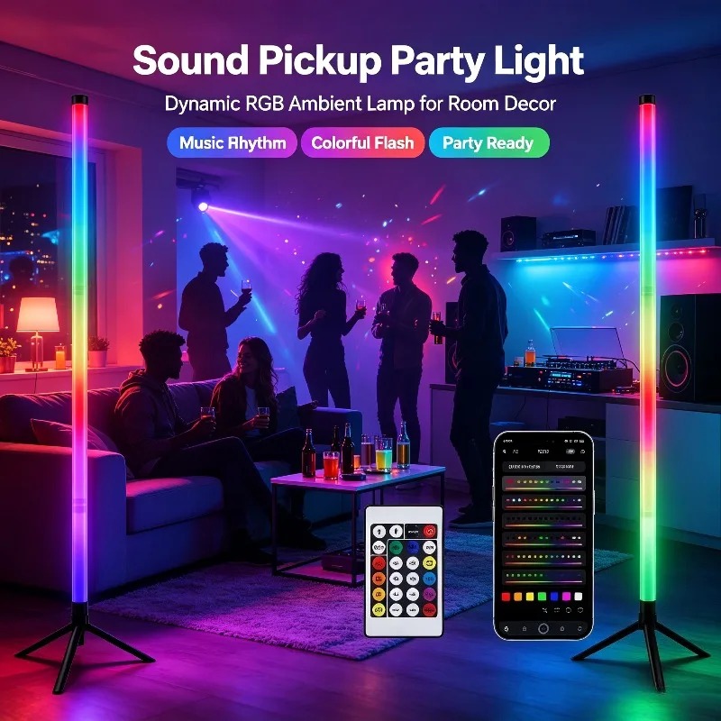 2 Pack RGB LED Corner Floor La - Room Lighting Bedroom Decor recension och pris