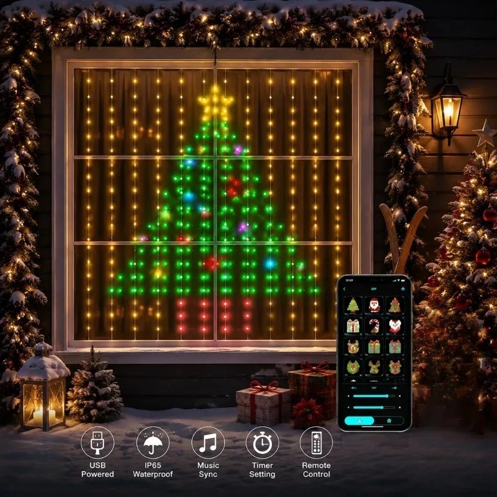 LED Pixel Curtain Lights Bluet - Fairy Light Curtain recension och pris