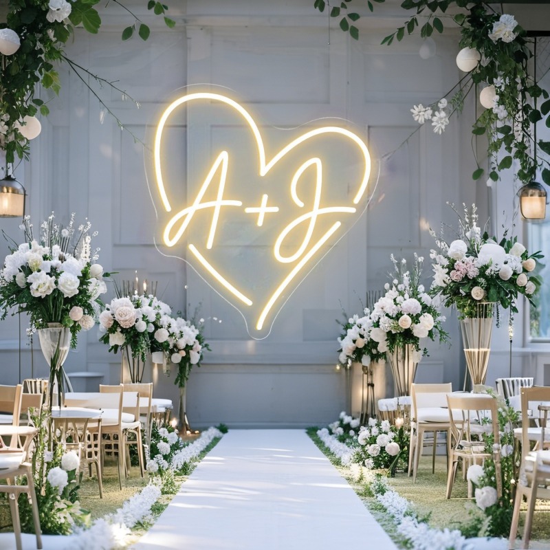 Custom Initials Heart LED Neon - Led Lighting Wall Decor recension och pris