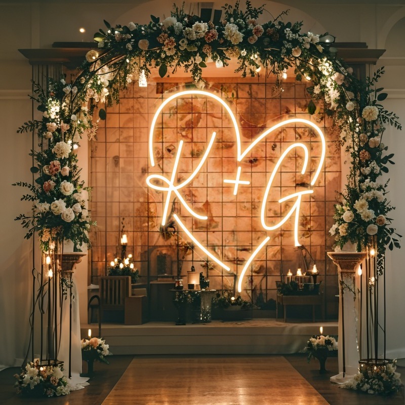Custom Initials Heart LED Neon - Led Lighting Wall Decor recension och pris