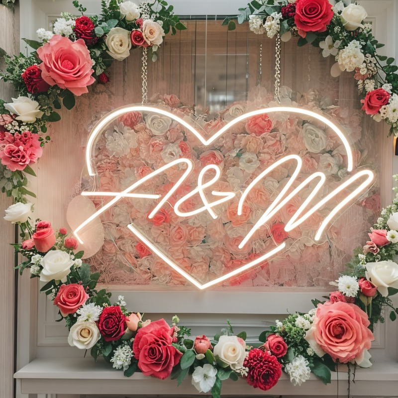 Custom Initials Heart LED Neon - Led Lighting Wall Decor recension och pris