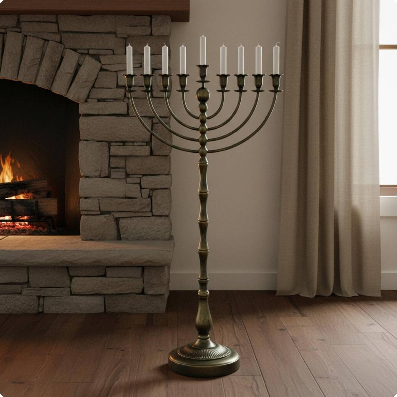 Antique Bronze Menorah Stand M - Elegant Decor & Lighting Llc recension och pris