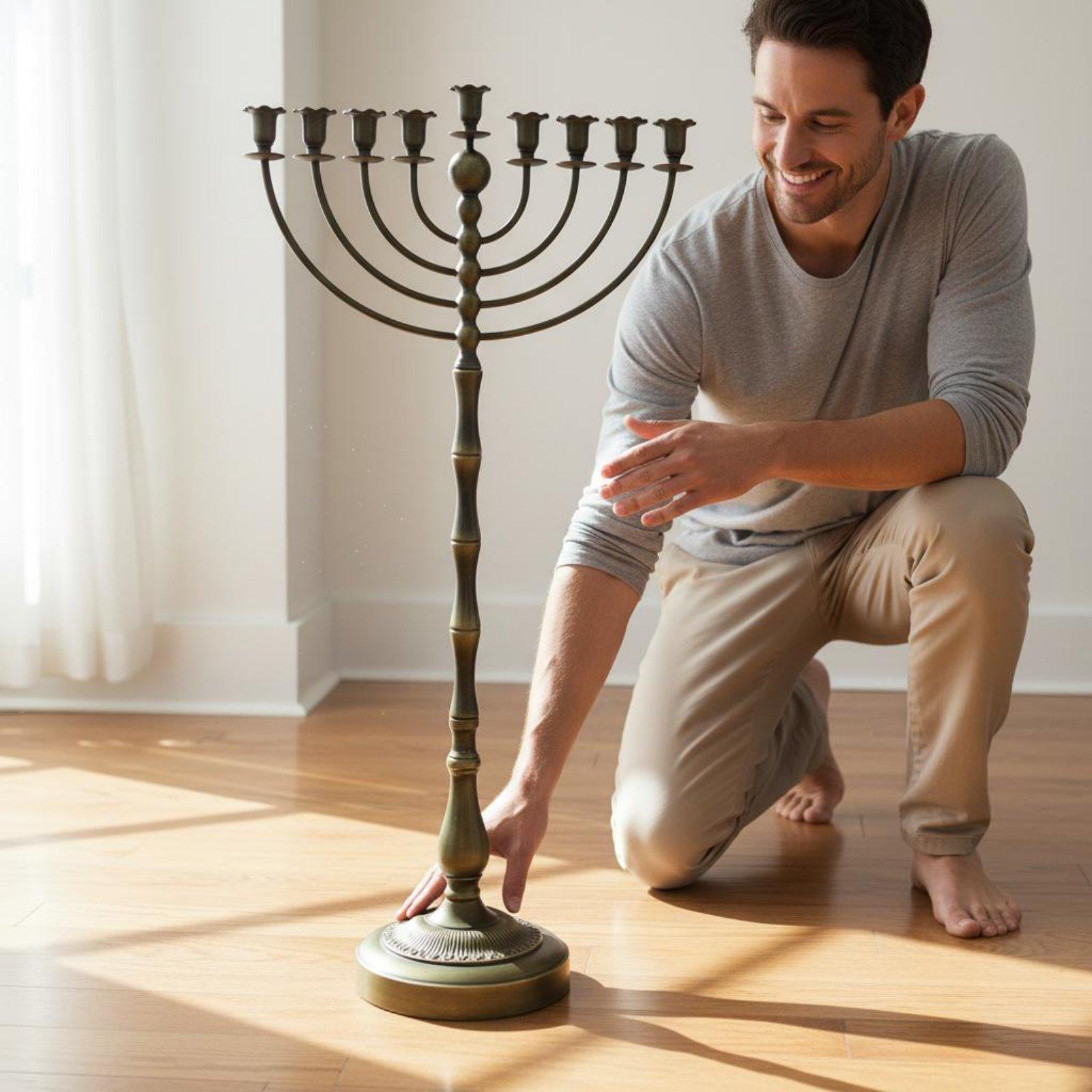 Antique Bronze Menorah Stand M - Elegant Decor & Lighting Llc recension och pris