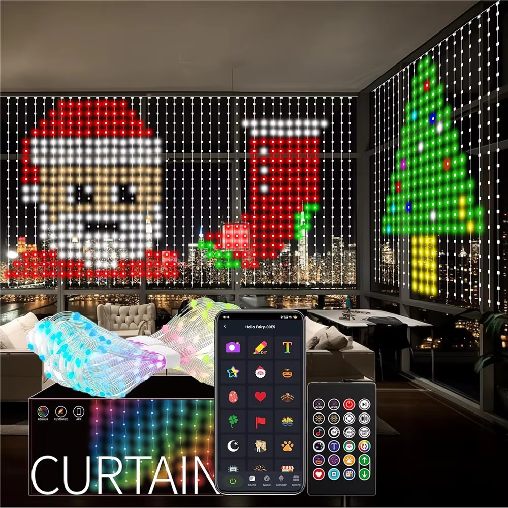 Smart RGB Pixel Curtain Lights - Fairy Light Curtain recension och pris