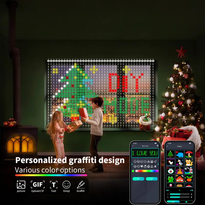 Smart RGB Pixel Curtain Lights - Fairy Light Curtain recension och pris