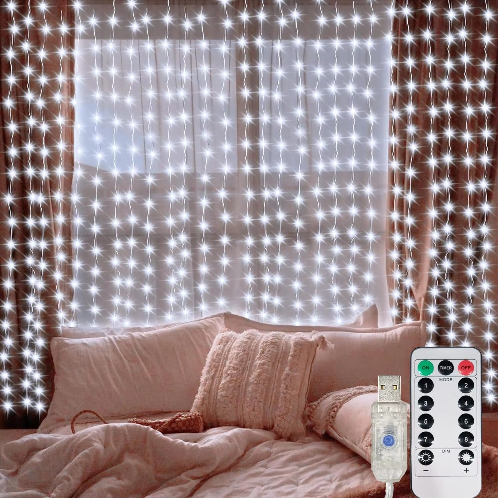LED Curtain String Lights Garl - Fairy Light Curtain recension och pris
