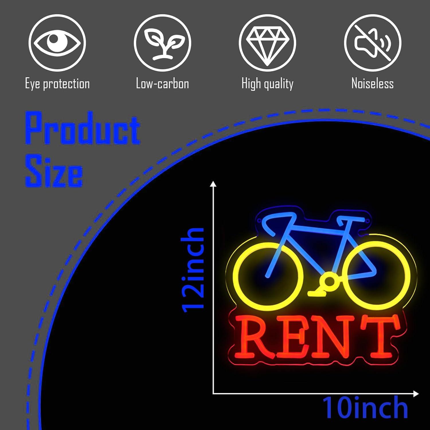 Bicycle Rent Neon Sign USB Dim - Lighting Decor Rentals recension och pris