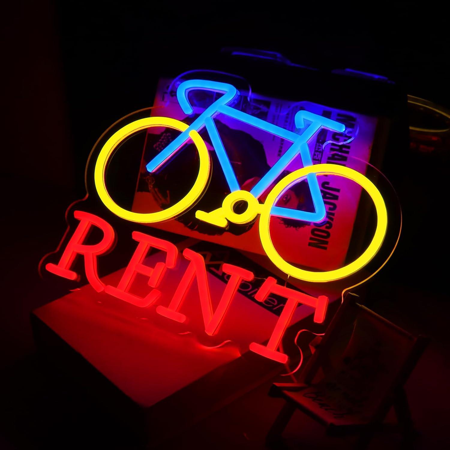 Bicycle Rent Neon Sign USB Dim - Lighting Decor Rentals recension och pris