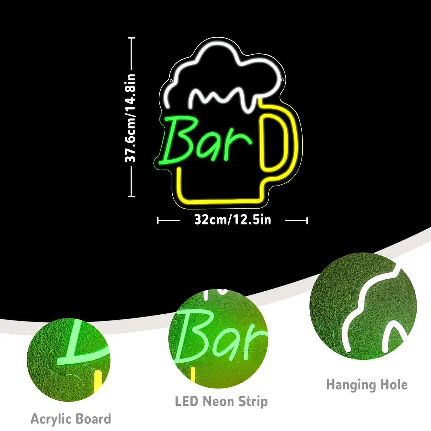 Beer Bar Neon Sign USB Dimmabl - Led Lighting Wall Decor recension och pris