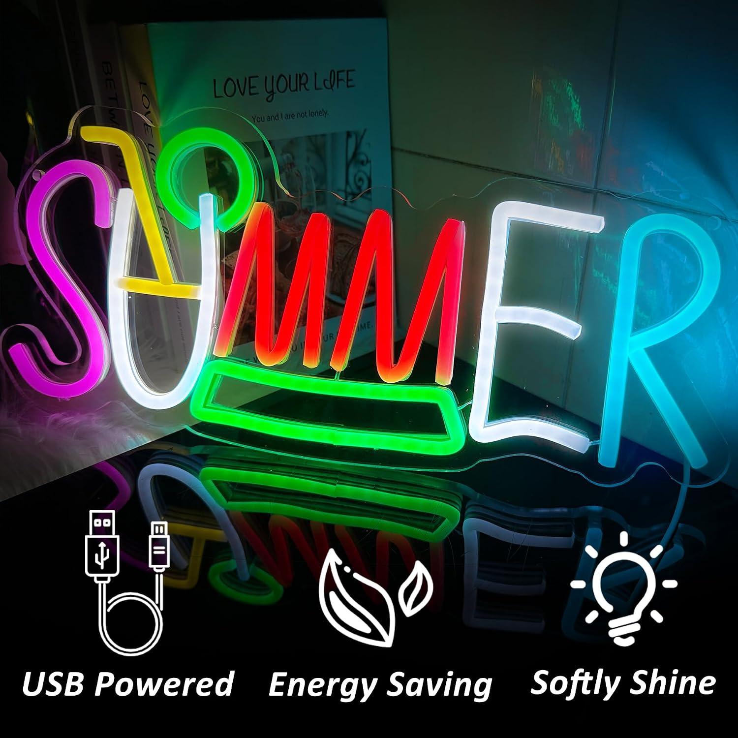 Summer Neon Sign USB Powered L - Lighting Decor Rentals recension och pris