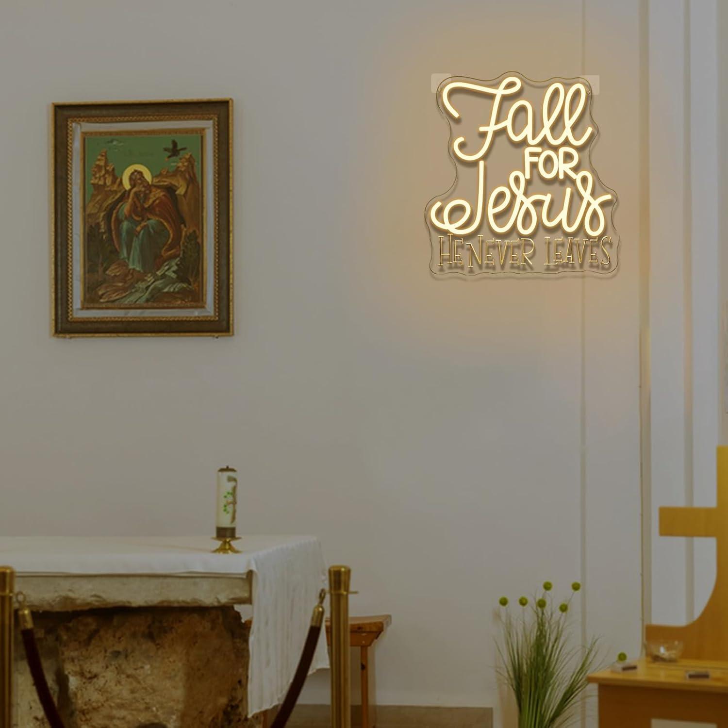 Fall for Jesus Neon Sign USB D - Lighting Decor Bedroom recension och pris