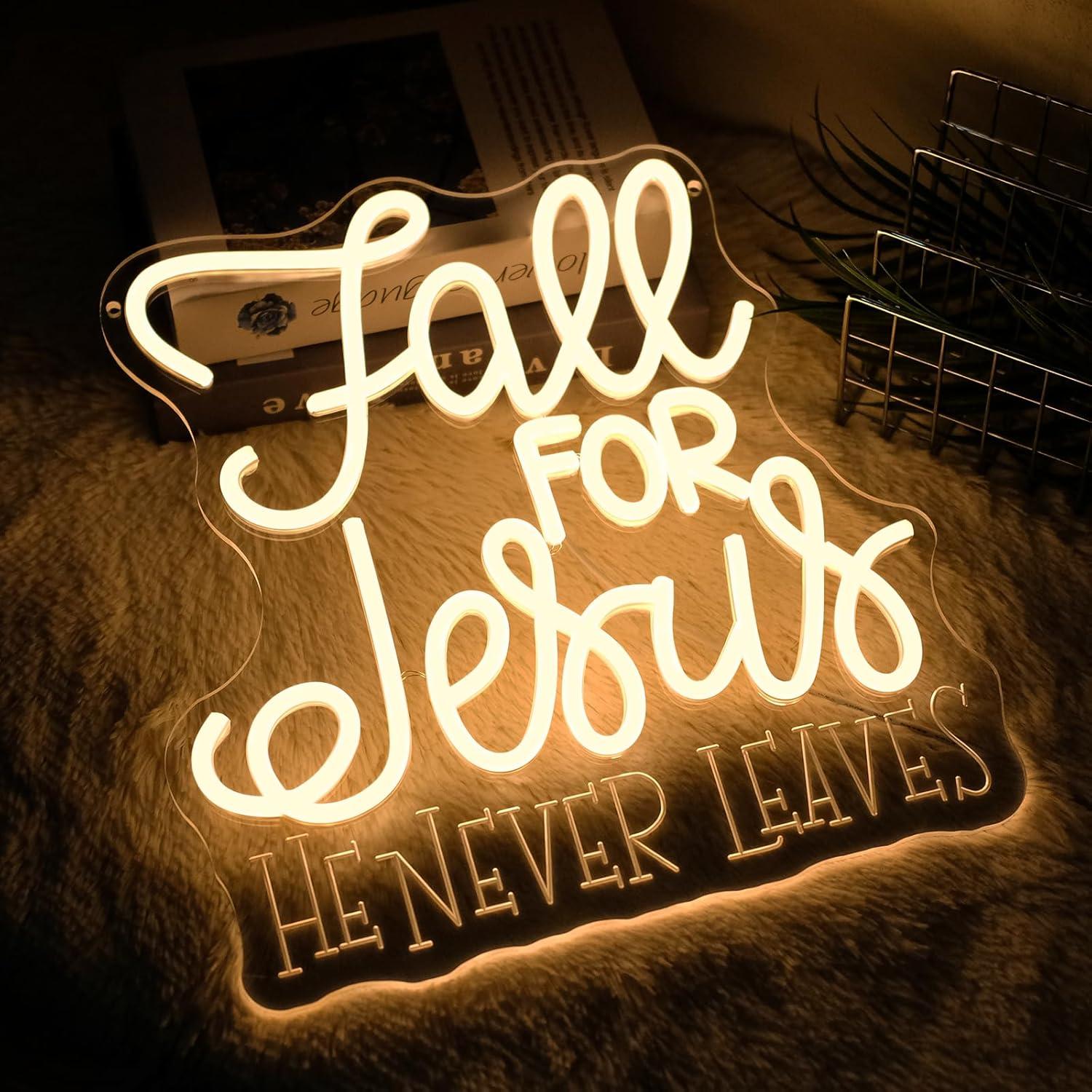 Fall for Jesus Neon Sign USB D - Lighting Decor Bedroom recension och pris