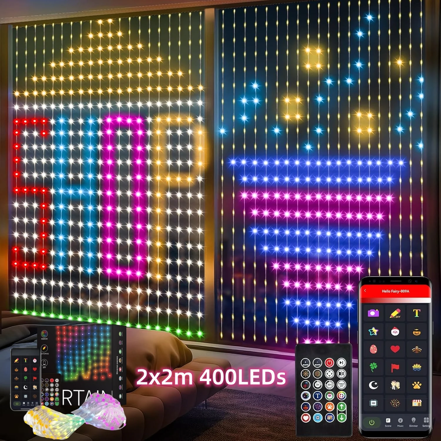 USB Smart APP Animated Curtain - Fairy Light Curtain recension och pris