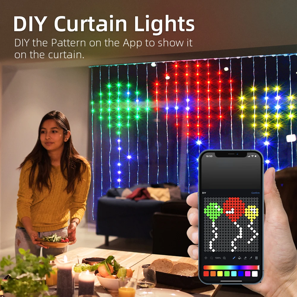 USB Smart APP Animated Curtain - Fairy Light Curtain recension och pris