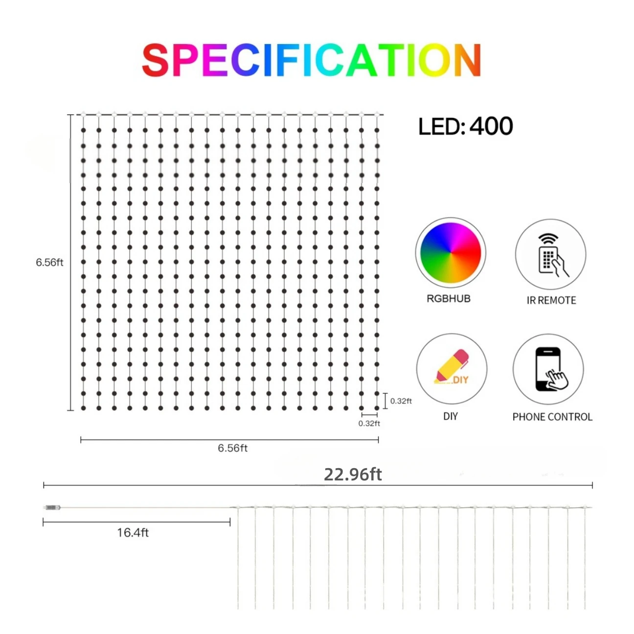 USB Smart APP Animated Curtain - Fairy Light Curtain recension och pris