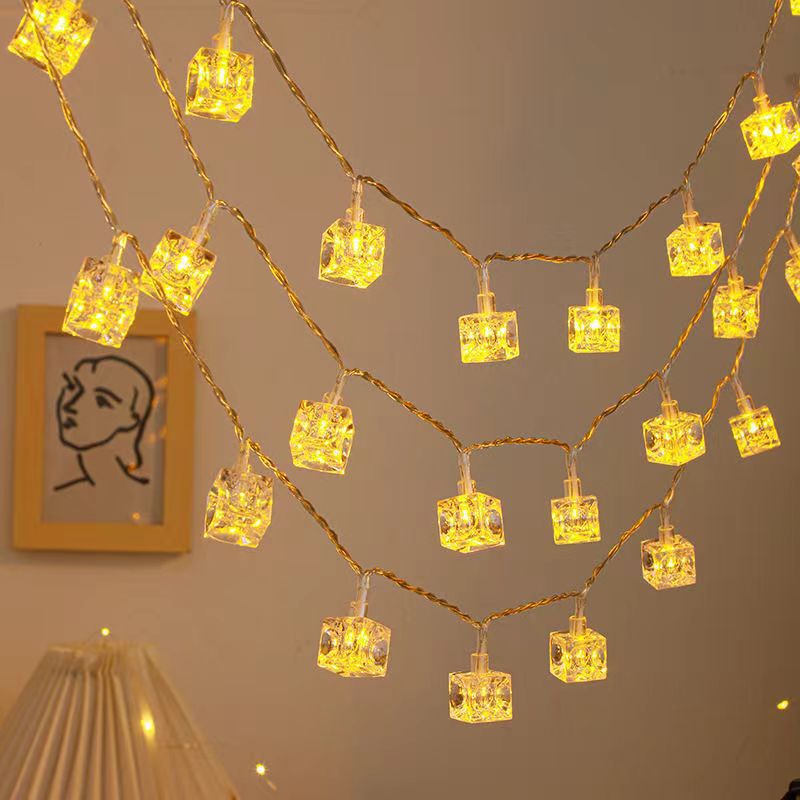 Multicolour Warm Ice Cube Stri - Fairy Light Curtain recension och pris