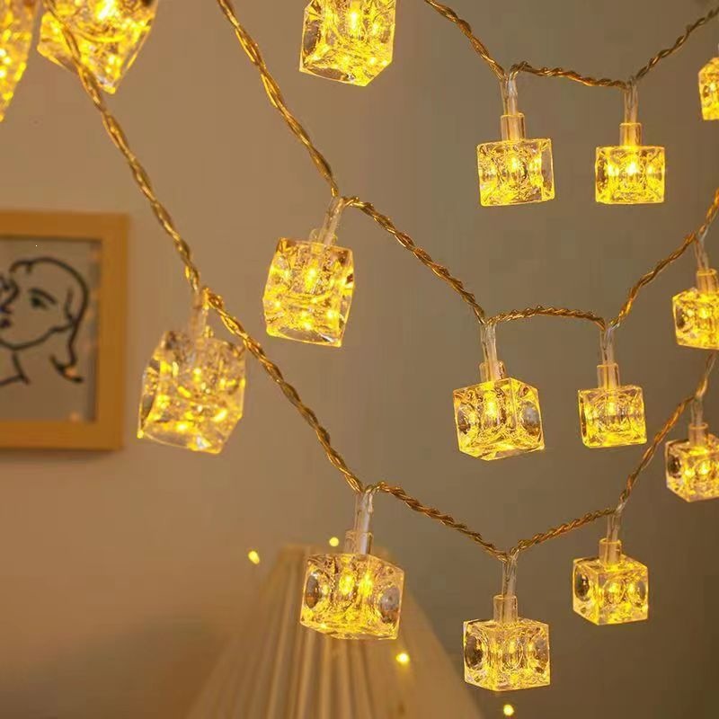 Multicolour Warm Ice Cube Stri - Fairy Light Curtain recension och pris