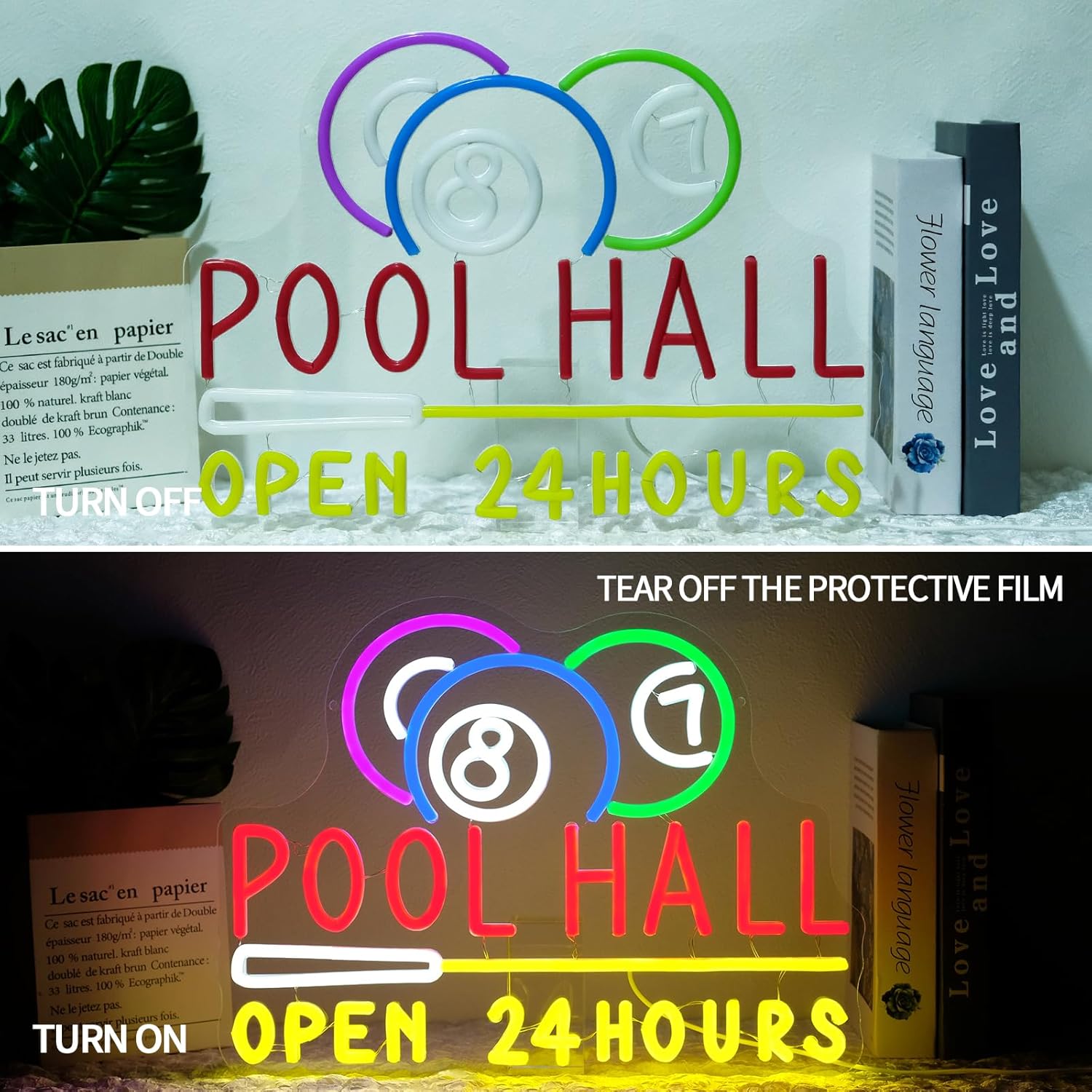 Pool Hall Open 24 Hours Neon S - Decor Lighting Opening Hours recension och pris