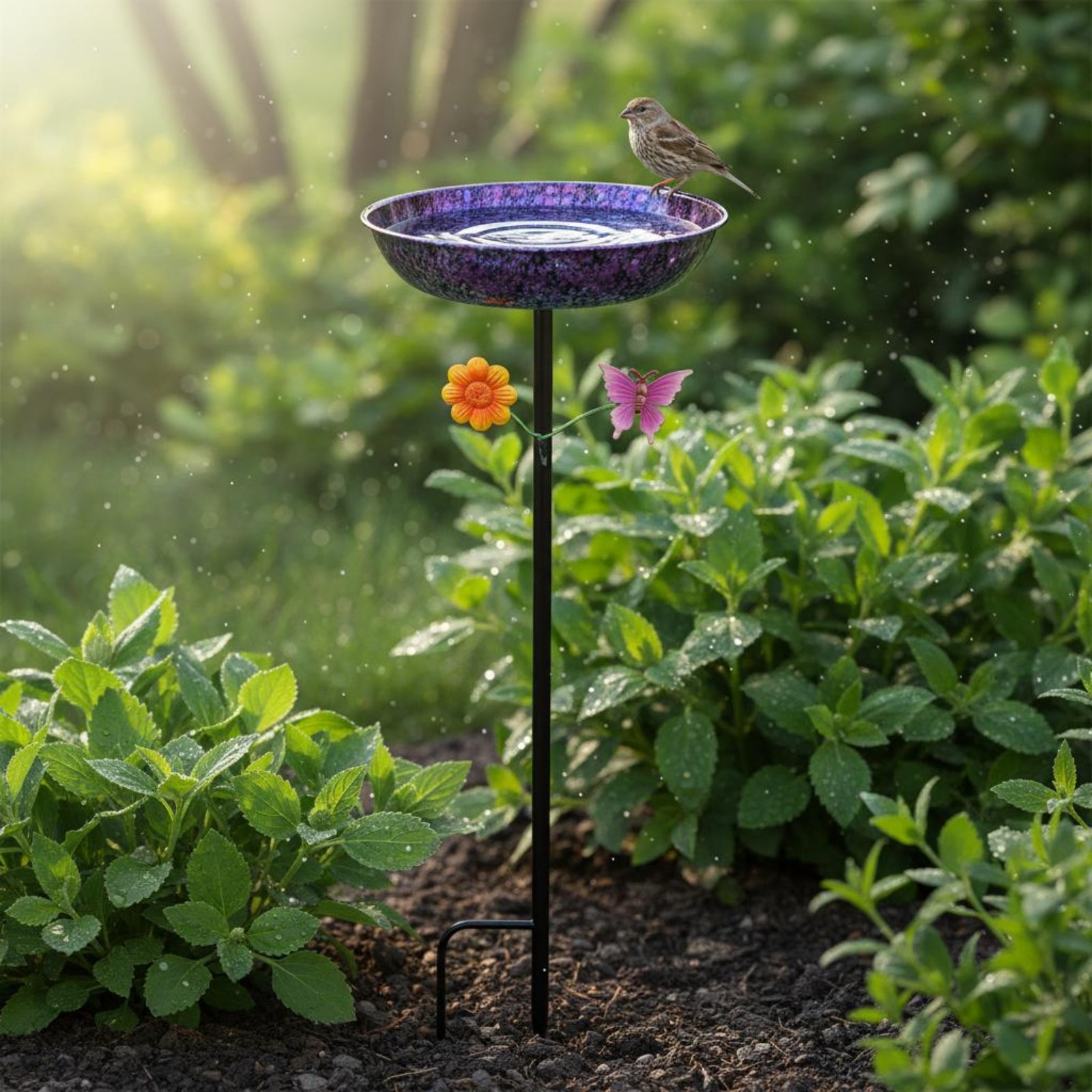 Metal Bird Bath Long-Lasting R - Elegant Decor & Lighting Llc recension och pris