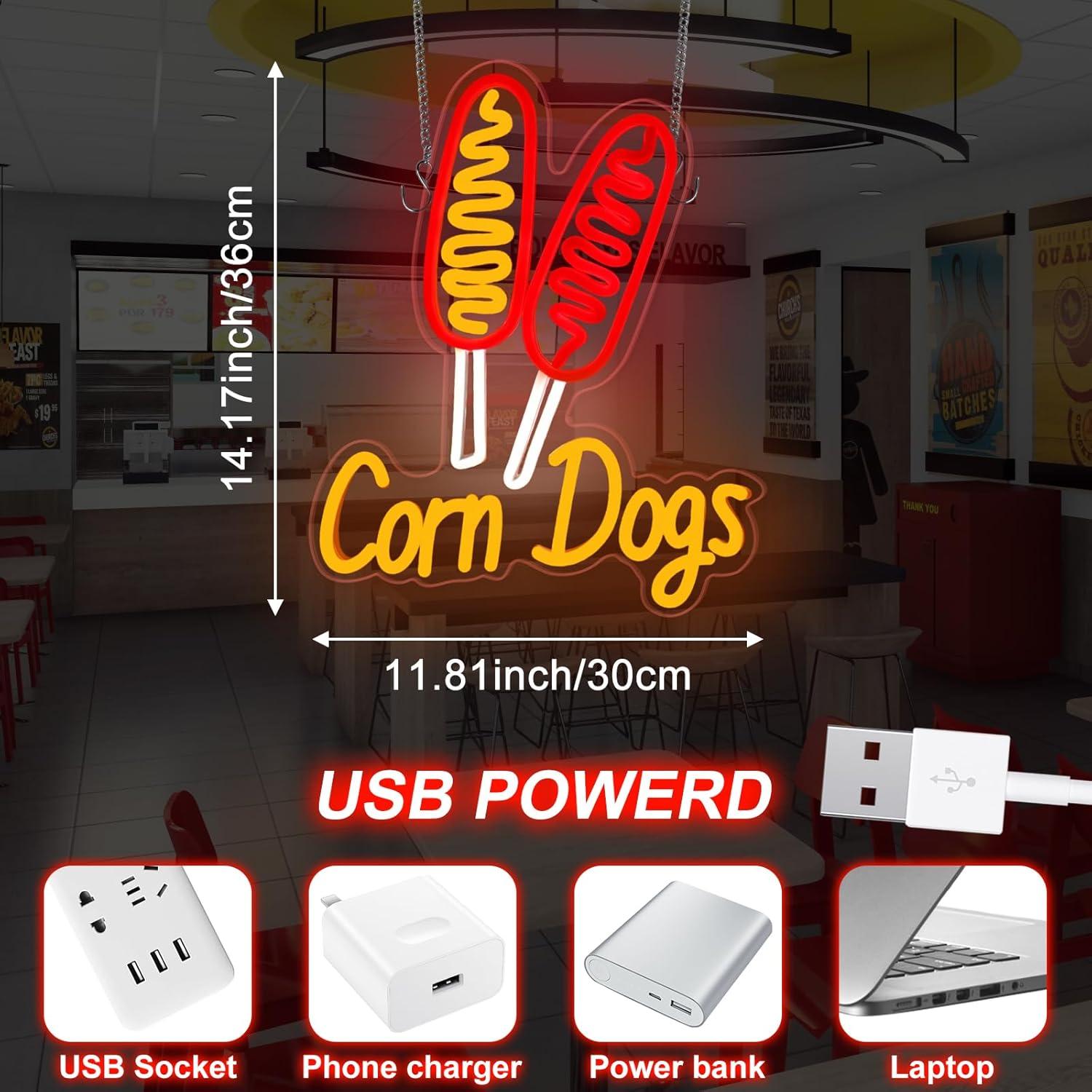 Corn Dog Neon Sign Snack USB D - Led Lighting Wall Decor recension och pris