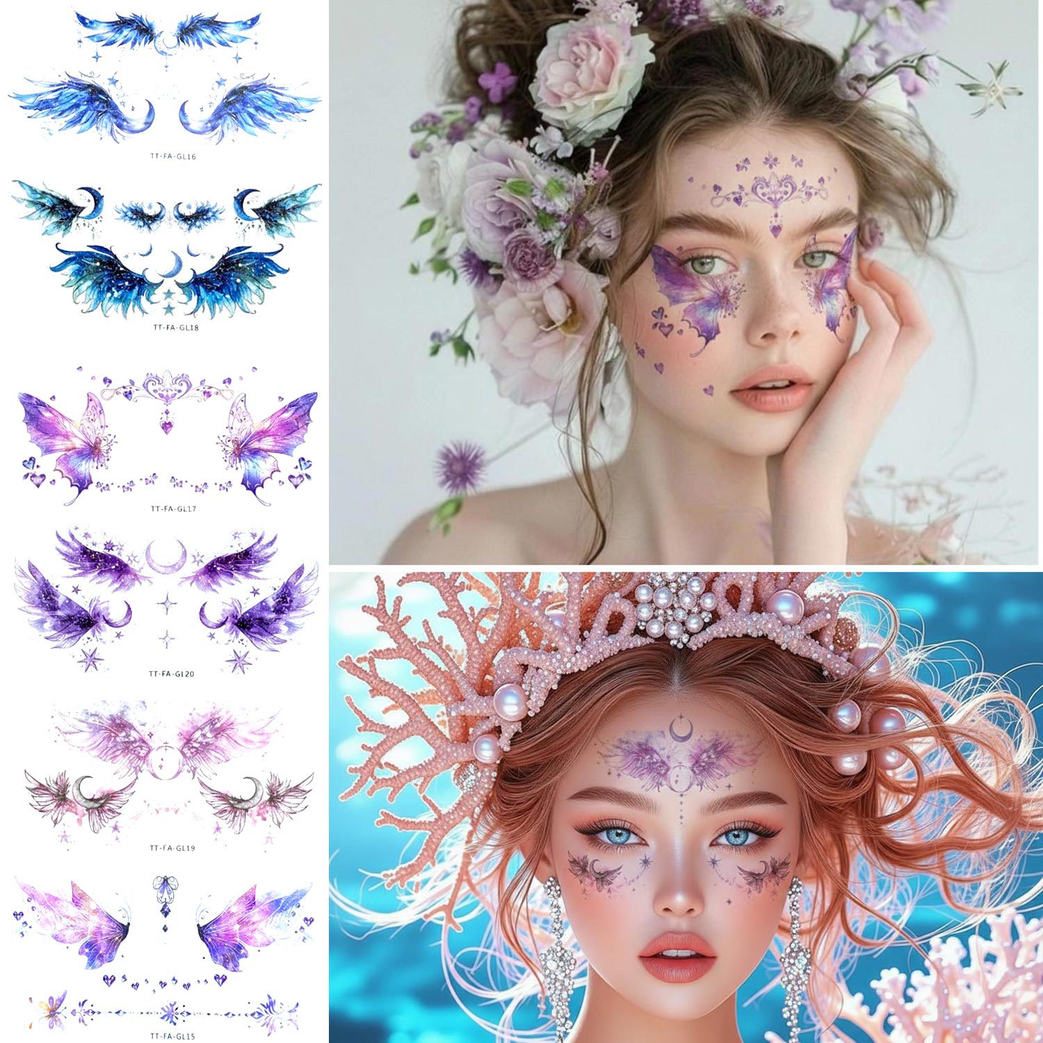 Glitter Angel Face Stickers Co - Elegant Decor & Lighting Llc recension och pris