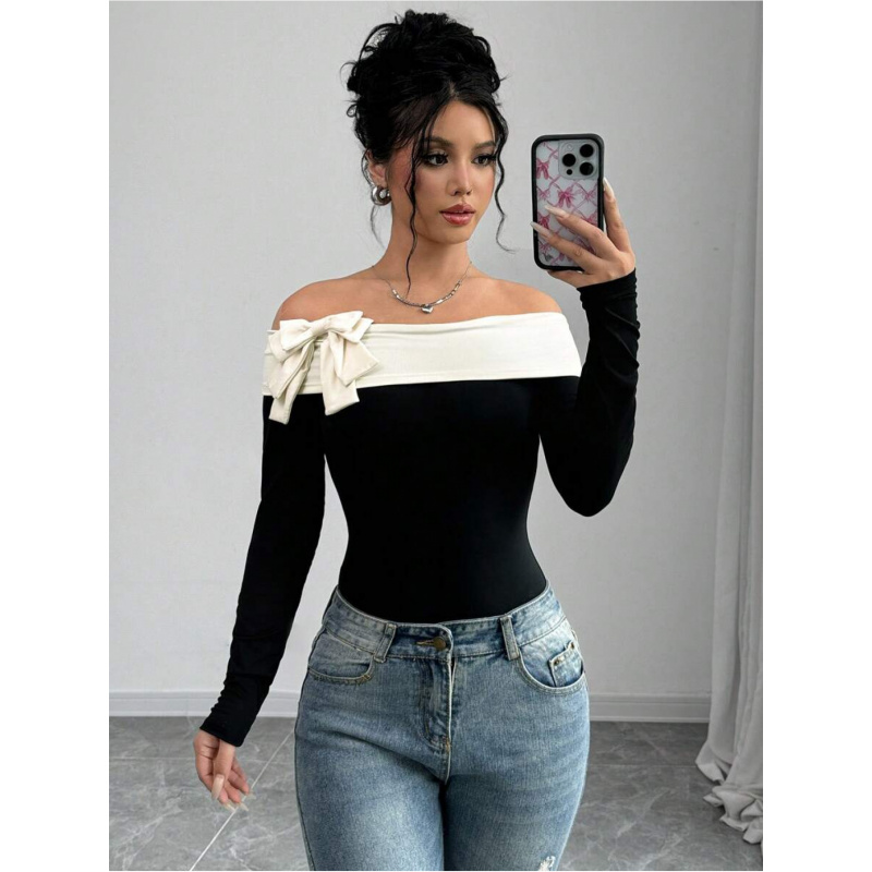 Bowknot Decor Off Shoulder Bod - Elegant Decor & Lighting Llc recension och pris