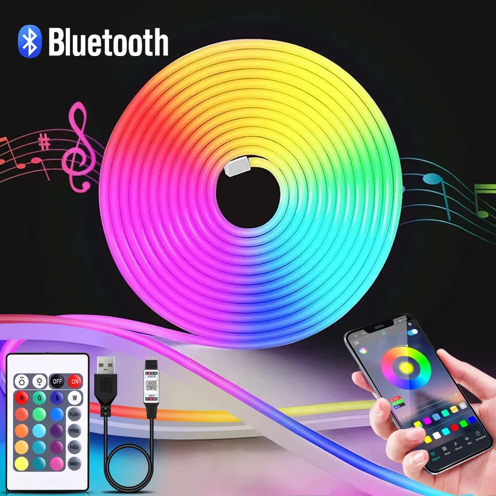 1-5m RGB LED Neon Strip Light  - Home Lighting And Decor recension och pris